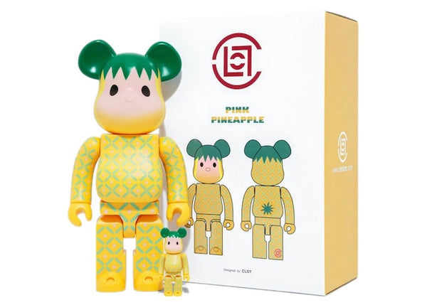 BEARBRICK X CLOT SUMMER FRUITS PINK PINEAPPLE 100% & 400% SET