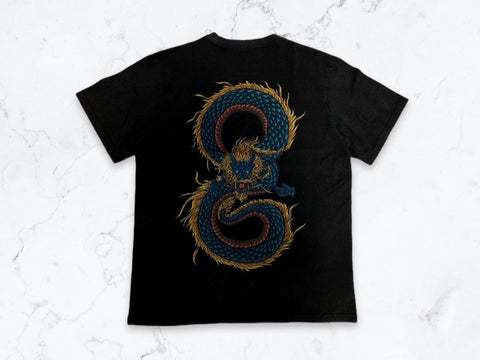 ORIGINAL GRAIL DRAGON TEE WASH BLACK GREEN