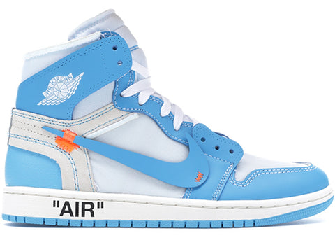 JORDAN 1 RETRO HIGH OFF-WHITE UNC UNIVERSITY BLUE  AQ0818148 SIZE 4.5